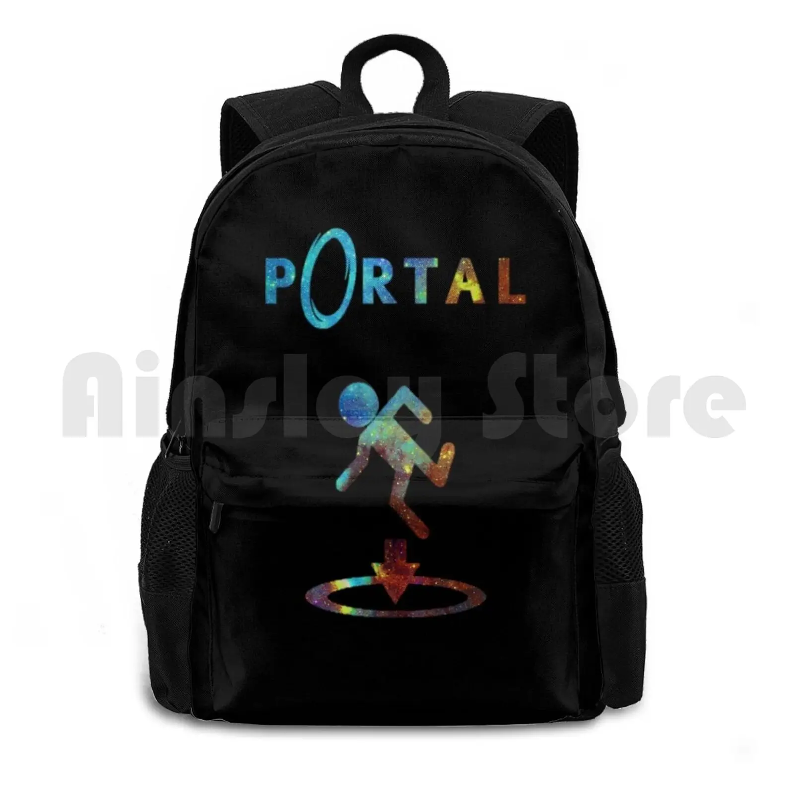 Portal Minimalist Nebula Design Outdoor Hiking Backpack Waterproof Camping Travel Portal Portal 2 Valve Cake Chell Glados