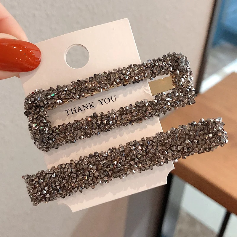 1 Set Streifen Korea Beliebte Haar Clips Mode Frau Strass Shiny Haarnadeln BB Vintage Styling Werkzeuge Barrettes Haar Zubehör – Detail 9