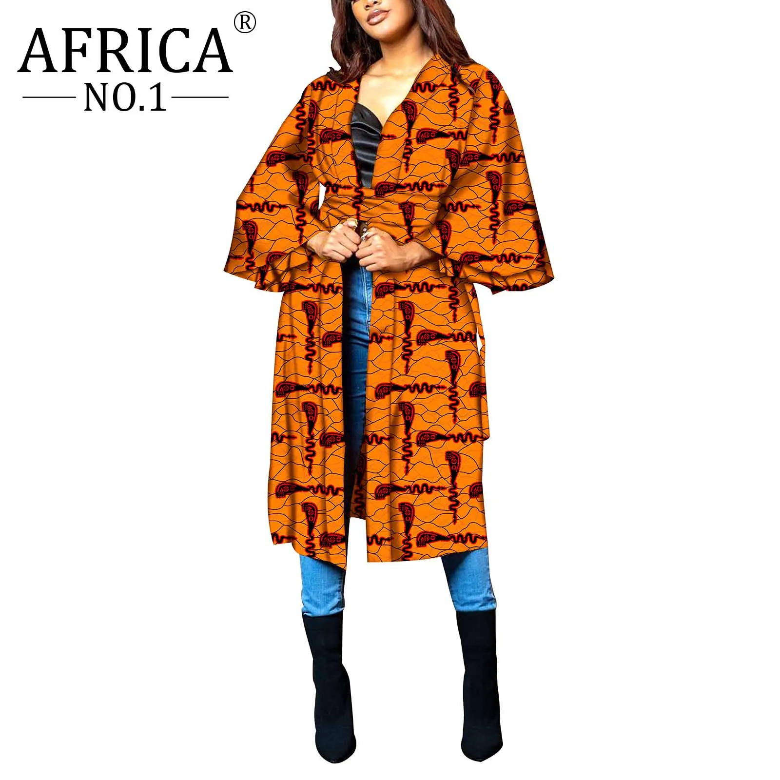 Abbigliamento africano per donna giacca a vento Dashiki in puro cotone floreale elegante giacca in cera colorata girare verso il basso colletto Design Casual