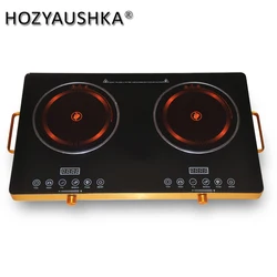 High-power, rapid heating, double-head electric ceramic stove, knob control, suitable for any high-temperature cookware