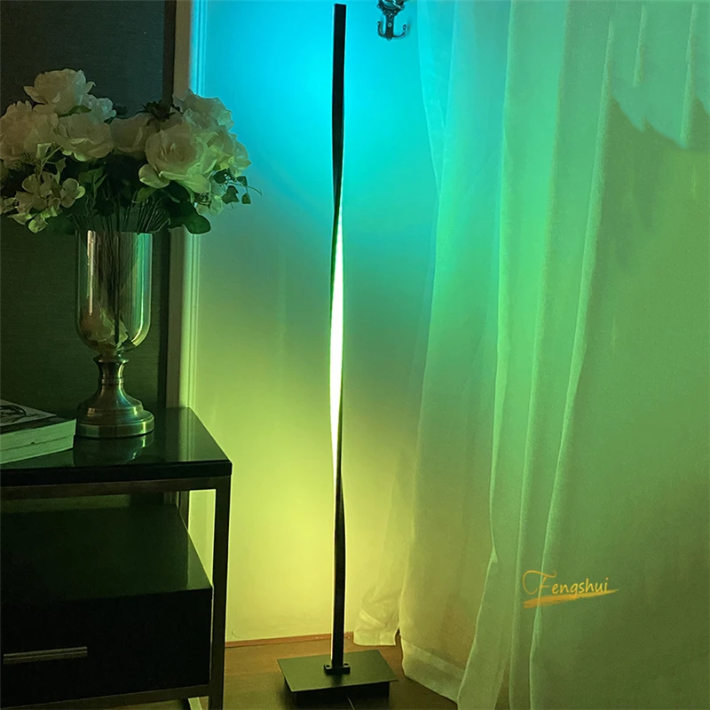 Modern RGB Dimming LED Floor Lamps for Living Room Standing Pole Floor Lamp Bedrooms Offices Bright Indoor Decor Standing Light