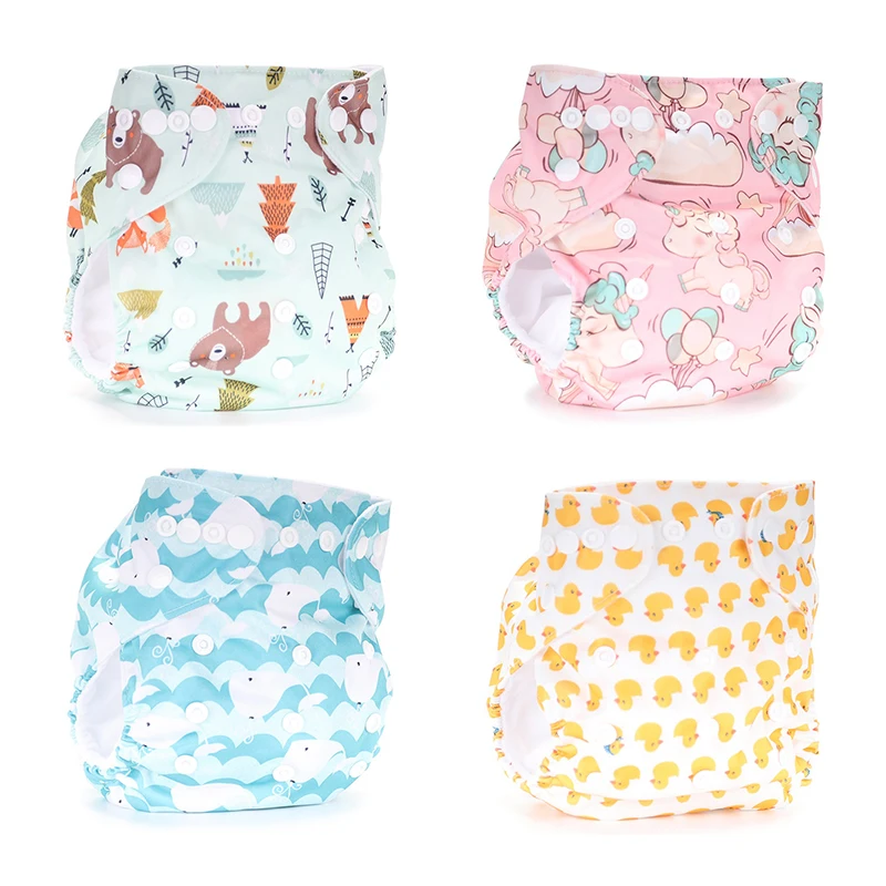 Baby Cloth Diapers Reusable Nappies Character Unisex Baby Care Pants Waterproof Pocket Cloth Diaper Baby Shower Gifts