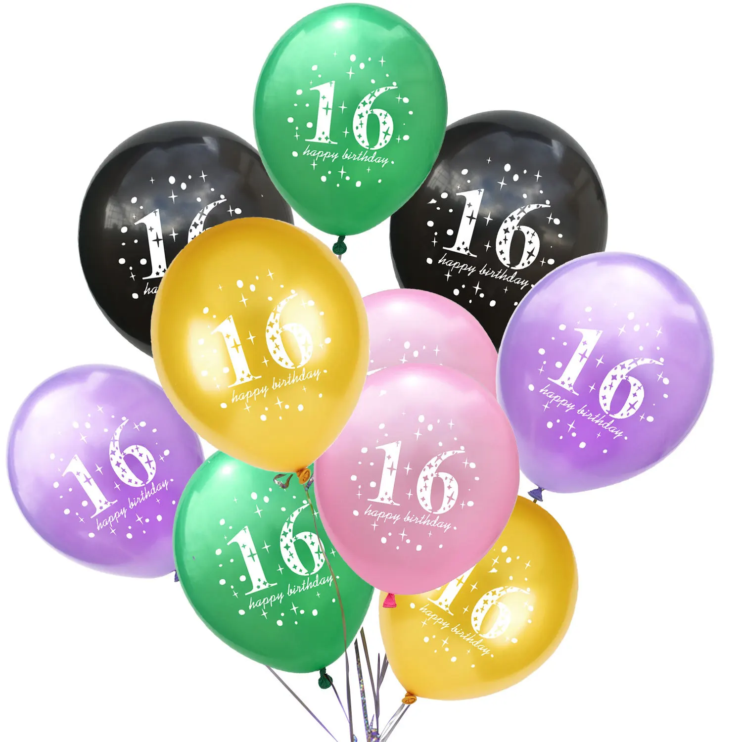 10Pcs Sweet 16 Princess Birthday Balloon 16th Birthday Party Decoration Supplies Favor Gifts Happy Birthday Decoration