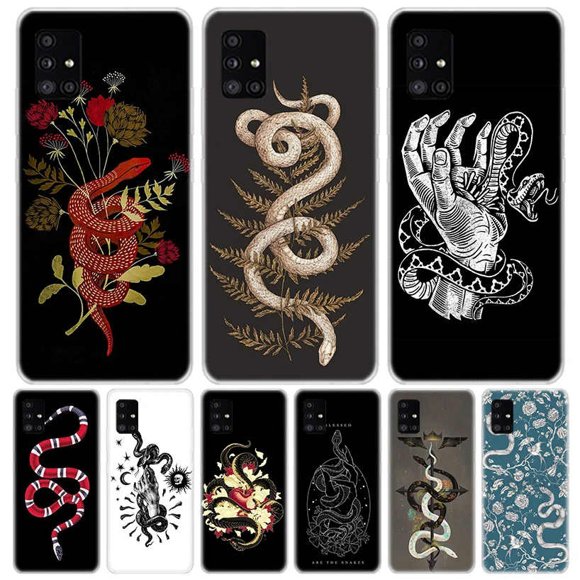 Snake Twine Fern Hand For Samsung Galaxy A51 A50 A71 A70 Phone Case A40 A41 A30 A31 A20E A21S A10 A11 A01 5G A6 A8 + A7 A9 Plus