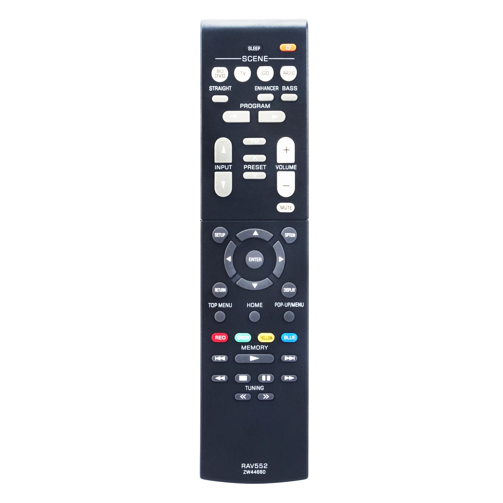 New RAV552 ZW44660 Replaced Remote Control fit for Yamaha AV Receiver HTR-2071 RX-V283 RX-V283BL