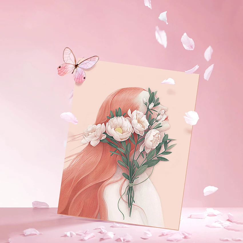 만화 데스크탑 플립 드레싱 미러 다기능 뷰티 스타일링 메이크업 거울 접는 포켓 화장 거울 화장품 도구