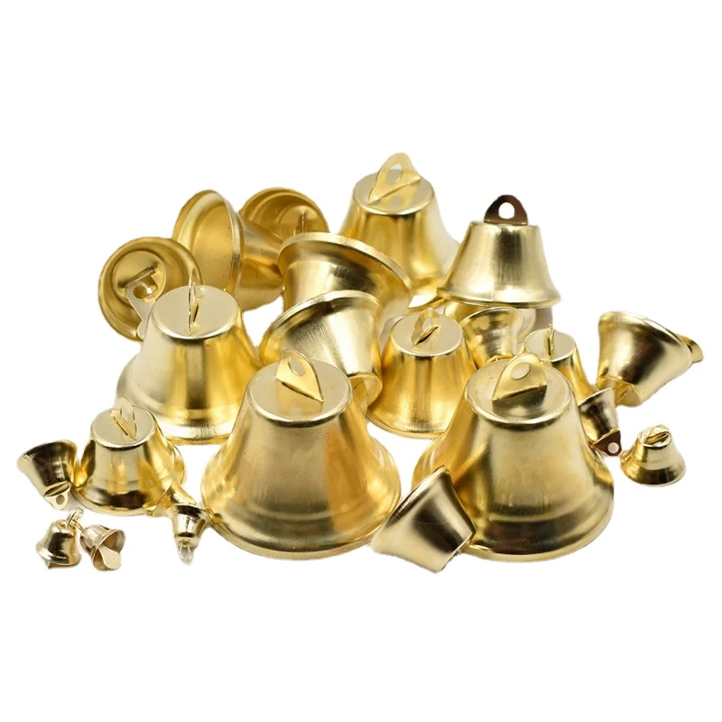 10-50mm Bell golden open horn iron bell pet Bell Christmas New Year's day decorative DIY jewelry accessories materials