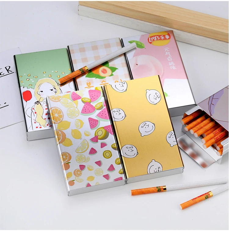 Schlanke Zigarettenetui-Box für Frauen, Metall, Rauchen, Geschenk, verschiebbar, niedliche kreative Designs, Digitaldruck, Logo, Foto, maßgeschneidert, DIY – Detail 5