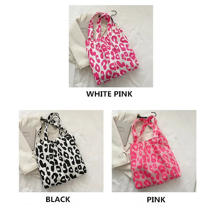 Leopard Shoulder Bag Large Soft Tote Bag Casual Shopping Beach Travel Canvas bag