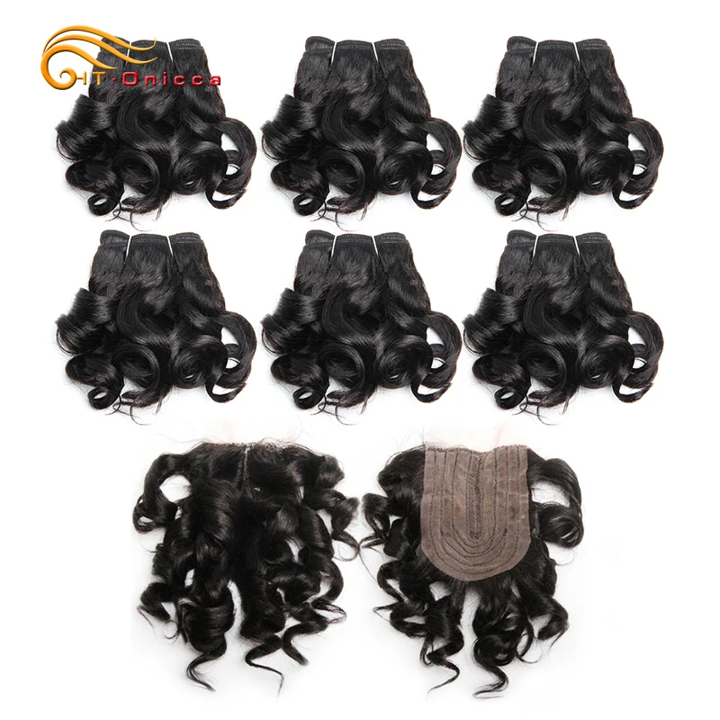 Natural Hair Bundles With Closure Curly Human Hair Bundles With T Part Lace Closure Brazilian Hair Extension Middle Part Closure