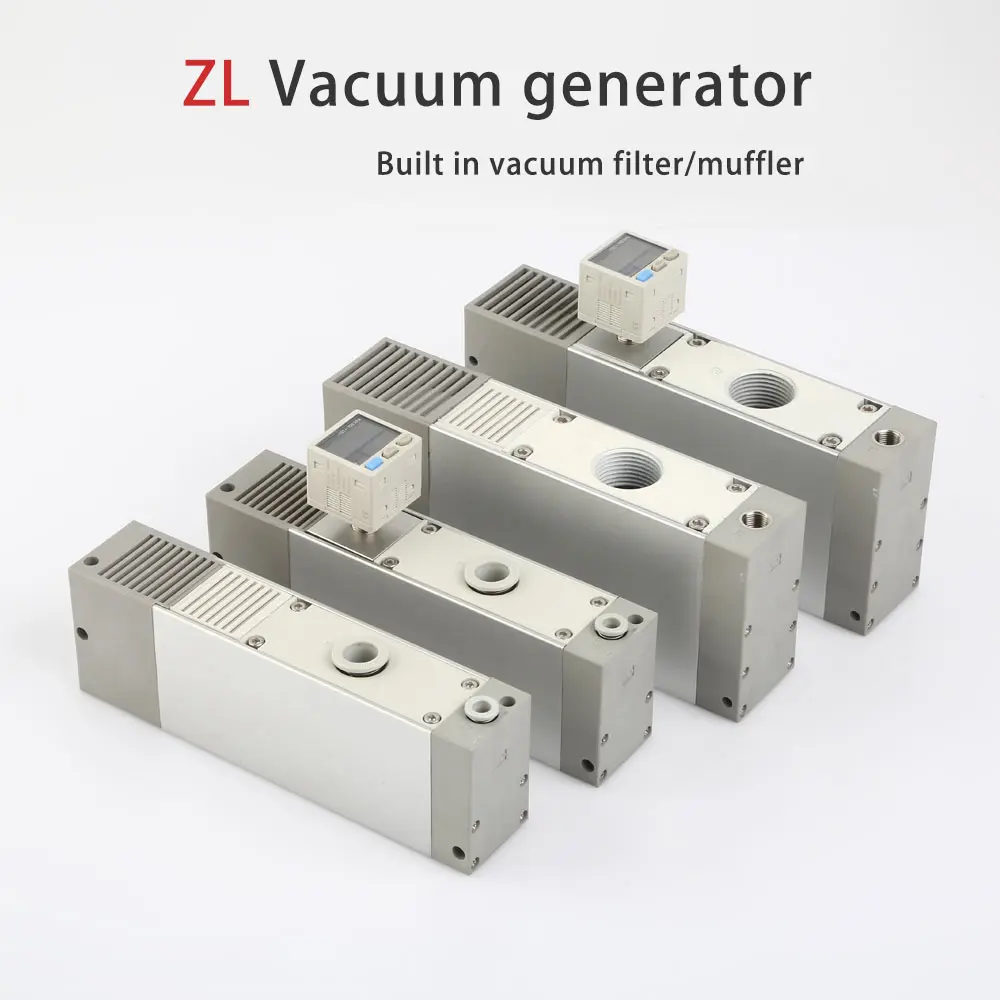 

ZL112 ZL212 Industrial Large Flow Negative Pressure Multi-Stage Vacuum Generator Pneumatic Ejector Pump GN D G P K1 K2 L-D