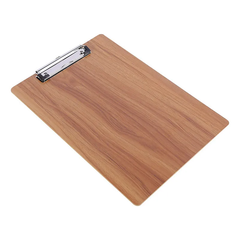 A5 Wooden Paper Clipboard Low Profile Metal Clip File Holder For Nurse Hardboard Writing Board Menu Holder Board