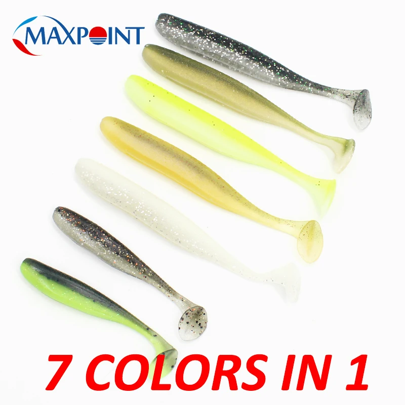 35PCS Mini Shad KIT at 3.5 inch 7 Colors Realistic Swing Shad Freshwater Fishing Lure with Salt Flavor Fish Swimbait Perch Bait