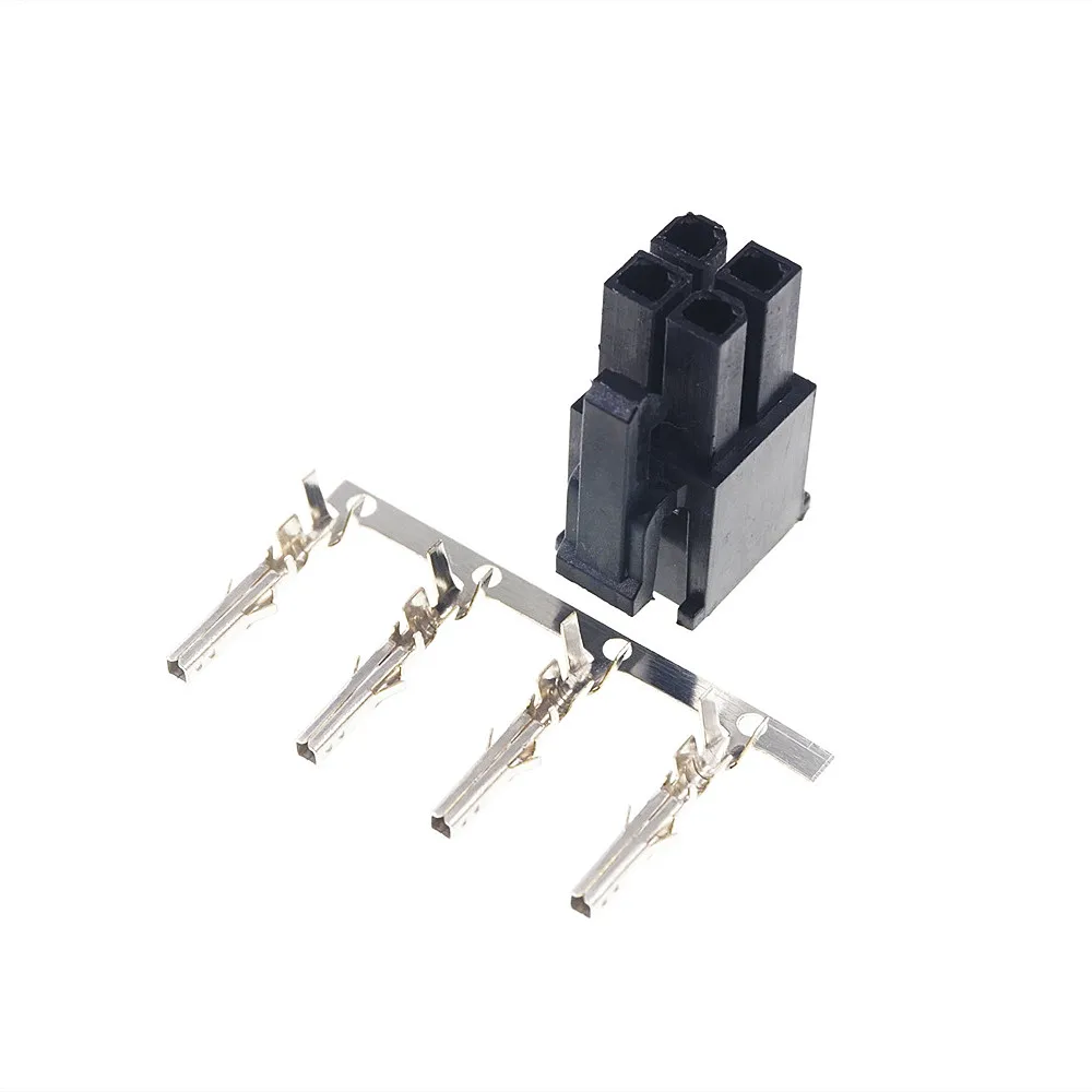 5 50 Sets 4.2 mm 4 PIN Receptacle Housing PC computer EPS CPU ATX 4Pin 2x2 P Power Connector Shell Crimp Terminal Contact Pin