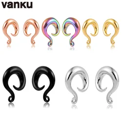 Vanku 2pcs Stainless Steel DIY Ear Weight Hooks Dangle Earring Ear Plug Tunnels Expander Stretchers Piercing Body Jewelry