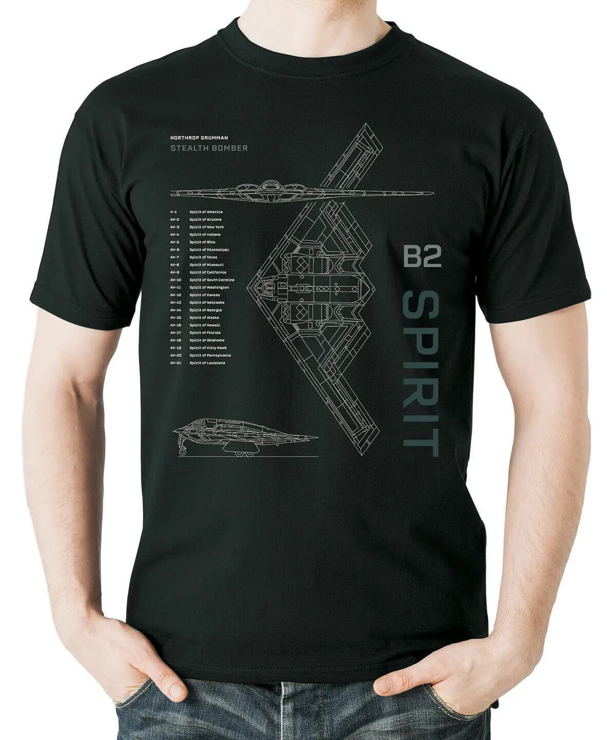 

Aviation Themed B2 "Spirit" Stealth Strategic Bomber T-Shirt. Summer Cotton Short Sleeve O-Neck Mens T Shirt New S-3XL