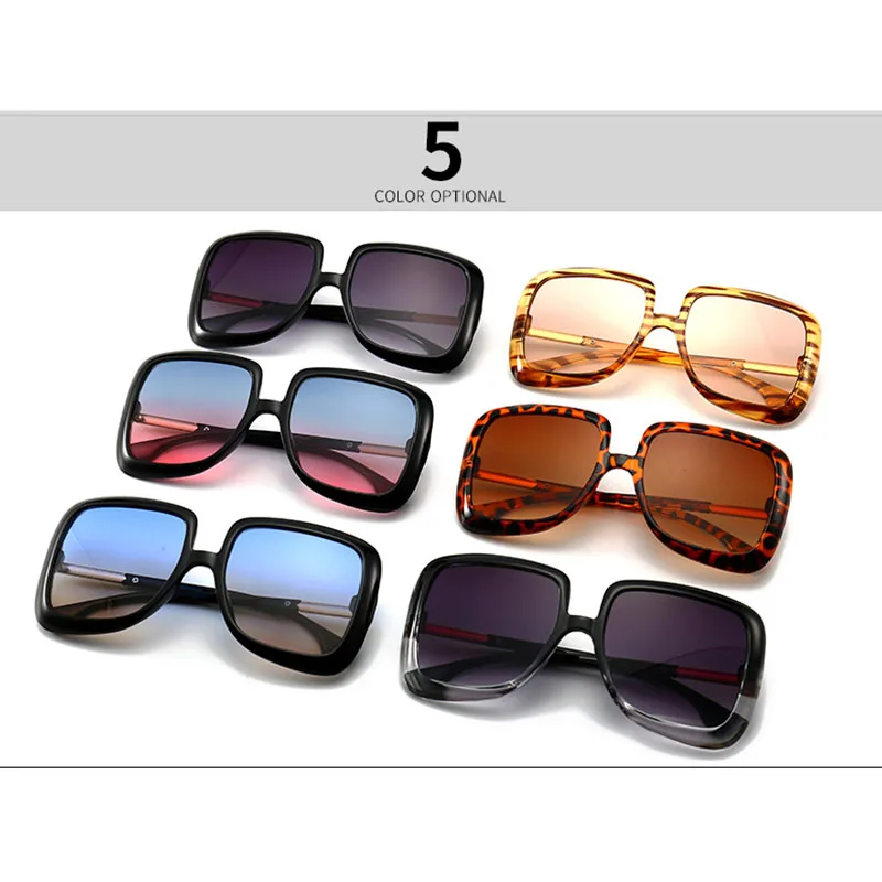 New Vintage Oversized Square Sunglasses Women Luxury Brand Design Fashion Big Frame Gradient Sun Glasses For Female UV400 Shades