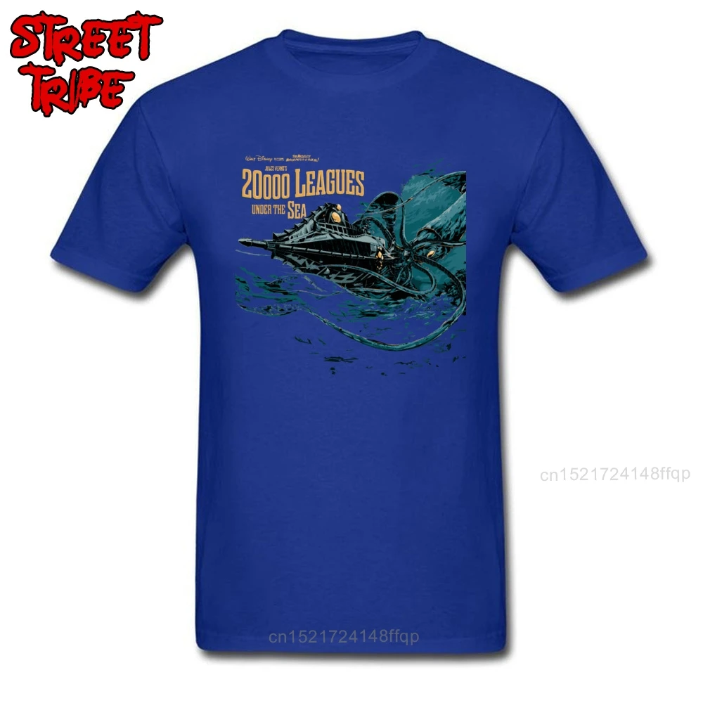 Custom Europe T-shirts Summer Man Tshirt 20000 Leagues Under Sea Tops & Tees 100% Cotton Mens Monster T Shirt Vintage 90s