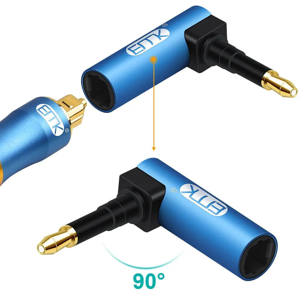 Mini Toslink Adapter 90 stopni prostopadły 3.5 Adapter optyczny dla kabel optyczny, TV, pudełko