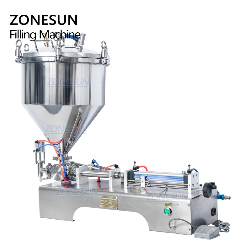 Zonesun ZS-GTP1空気圧厚液体充填Machine10-5000ML蜂蜜ボトルドリンク小銭入れジャムボディショップブテ