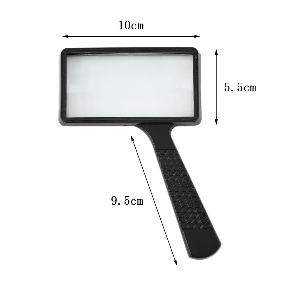 New Light Weight Exquisite Workmanship and Excellent Work 4X Rectangular Handheld Large Reading Magnifying Glass Magnifier
