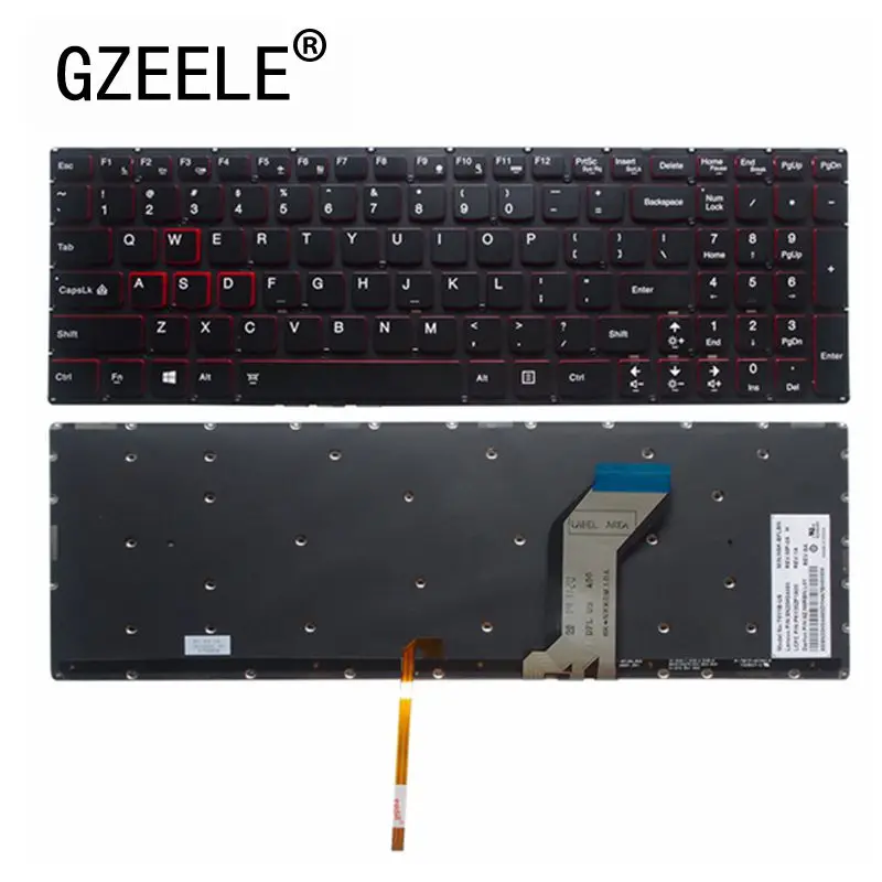 US/UK/RU nowość dla Lenovo Ideapad Y700 Y700-15 Y700-15ISK Y700-15ACZ Y700-17ISK Y700-15ISE angielska podświetlana klawiatura SN20H54489
