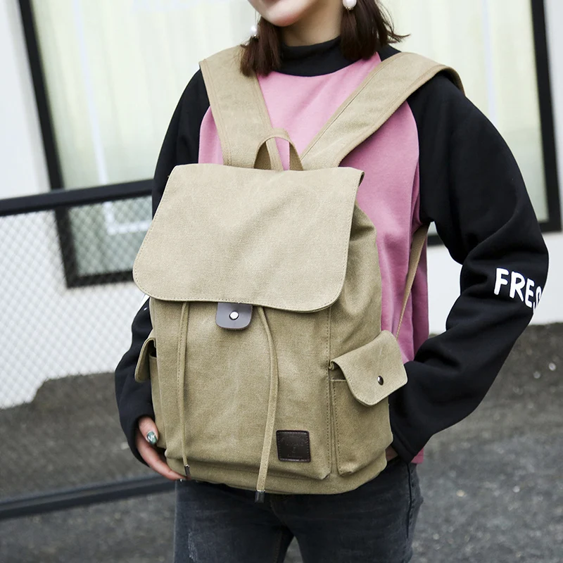 Neue Hohe Qualität Leinwand Männer Rucksack Große Schulter Schule Tasche Rucksack Für Jungen Reise Mode Camping Taschen Mode Einfache Taschen – Detail 8