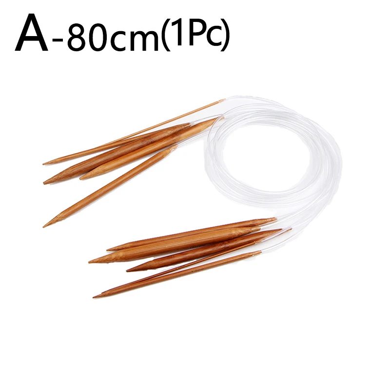 2-10mm Stainless Steel Circular Knitting Needles with Bamboo Wood Handles Crochet Sewing Needles Weaving Pins Needle Tools