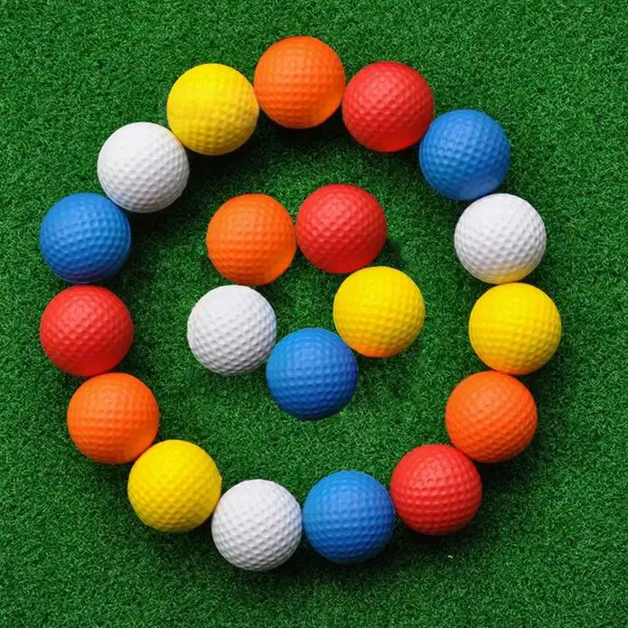 New Elastic Indoor Golf Soft Game Balls 42MM Golf PU Ball Training Practice Elastic Foam Golf Sponge Rubber Balls Capsules Aids