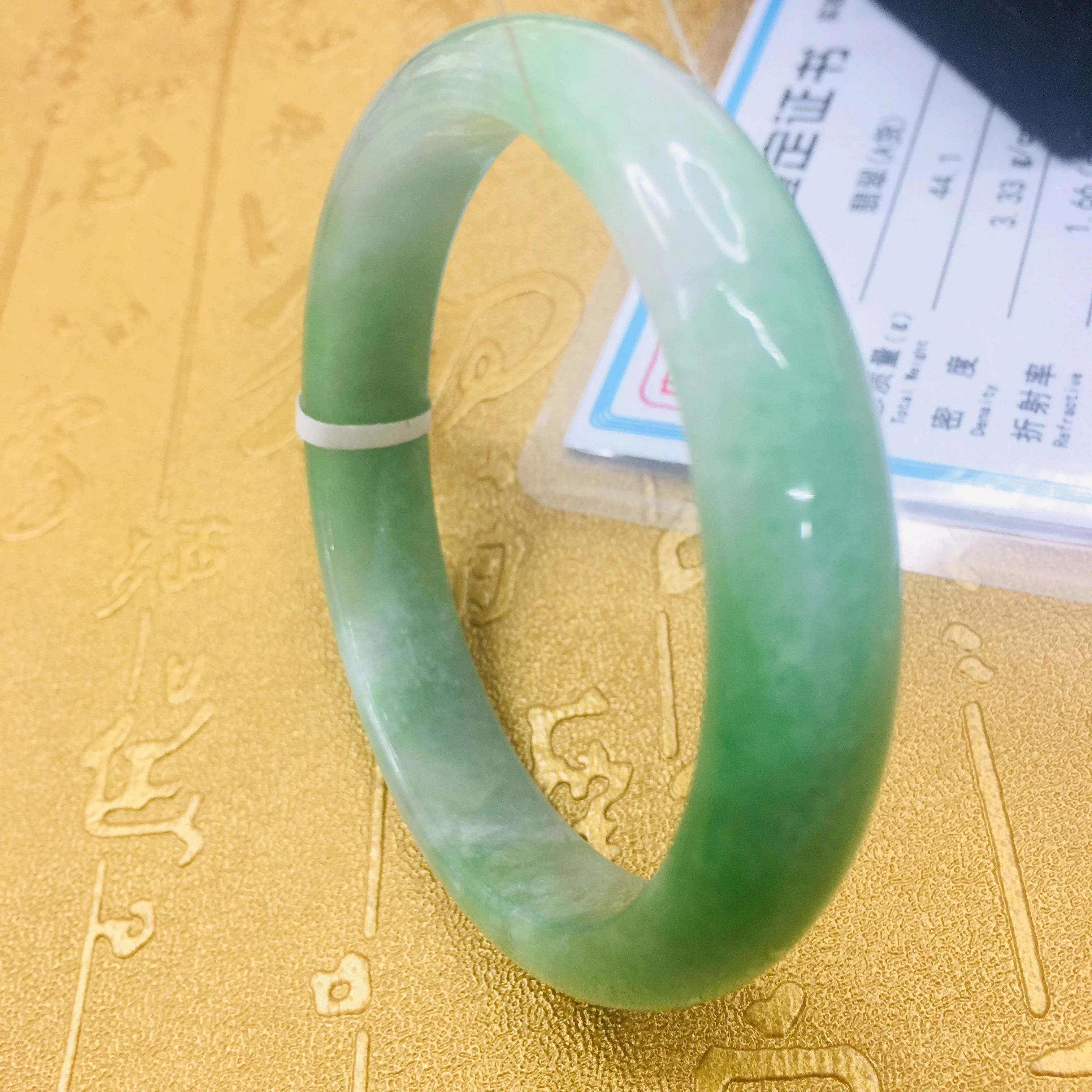 Natural Jadeite Elegant Light Green Female Two Color Jade Bracelet Jewelry