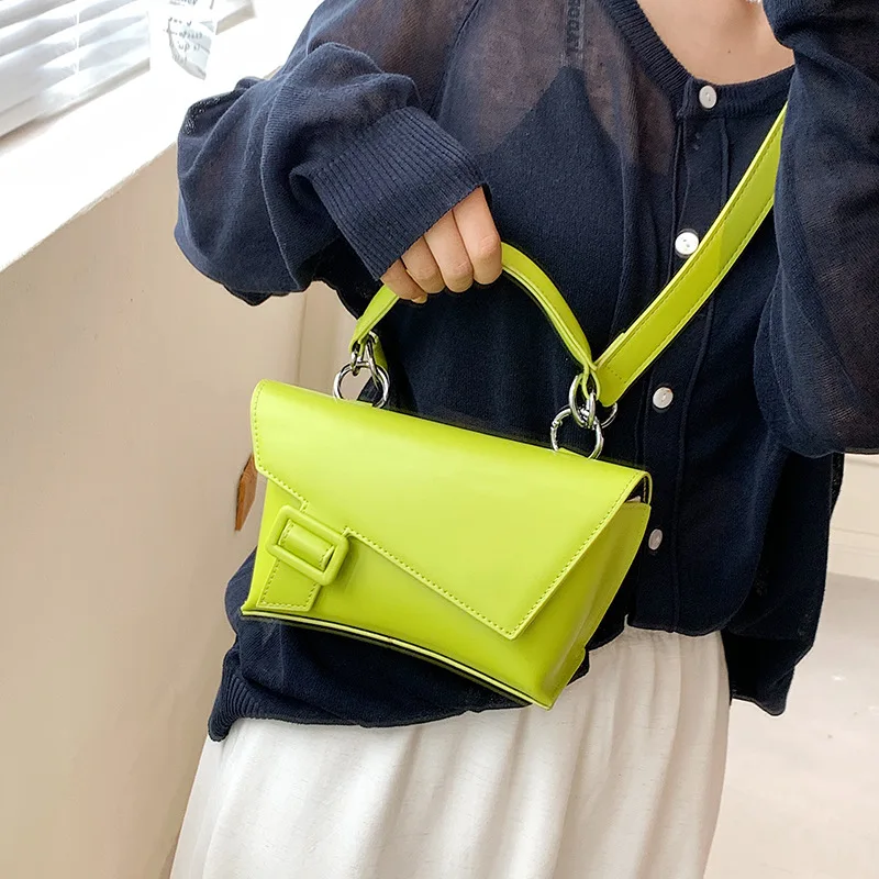 Nieuwe Kleine Damestassen Designer Vrouwen Leren Schoudertas Dames Crossbody Tassen Effen Flap Tas Meisjes Mode Draagzak Groen