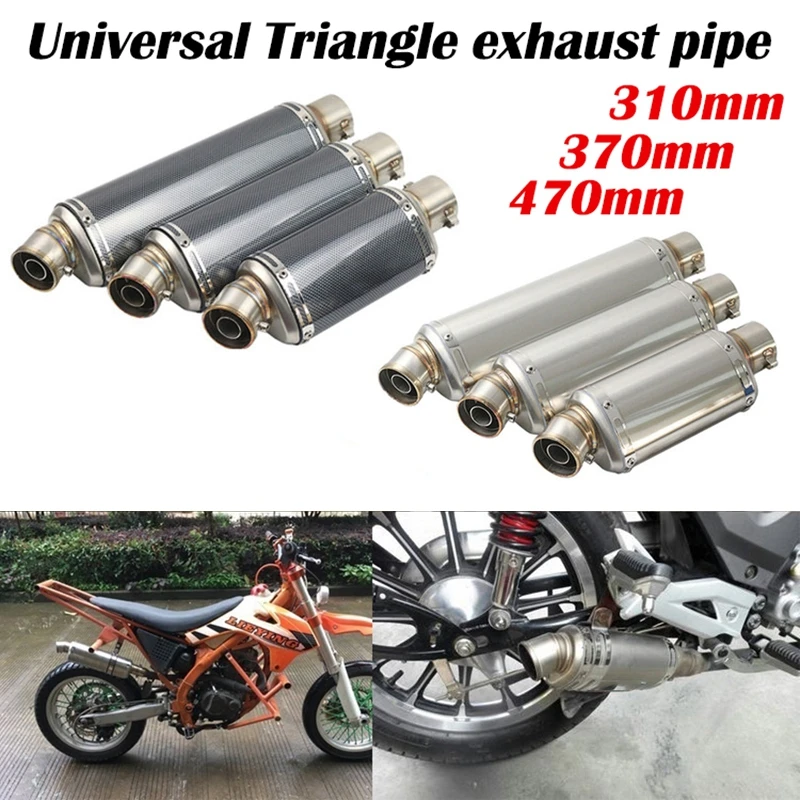 

310mm/370mm/470mm 38-51MM Universal Motorcycle Exhaust pipe end Muffler Pipe ATV Motorbike 100cc-1000cc