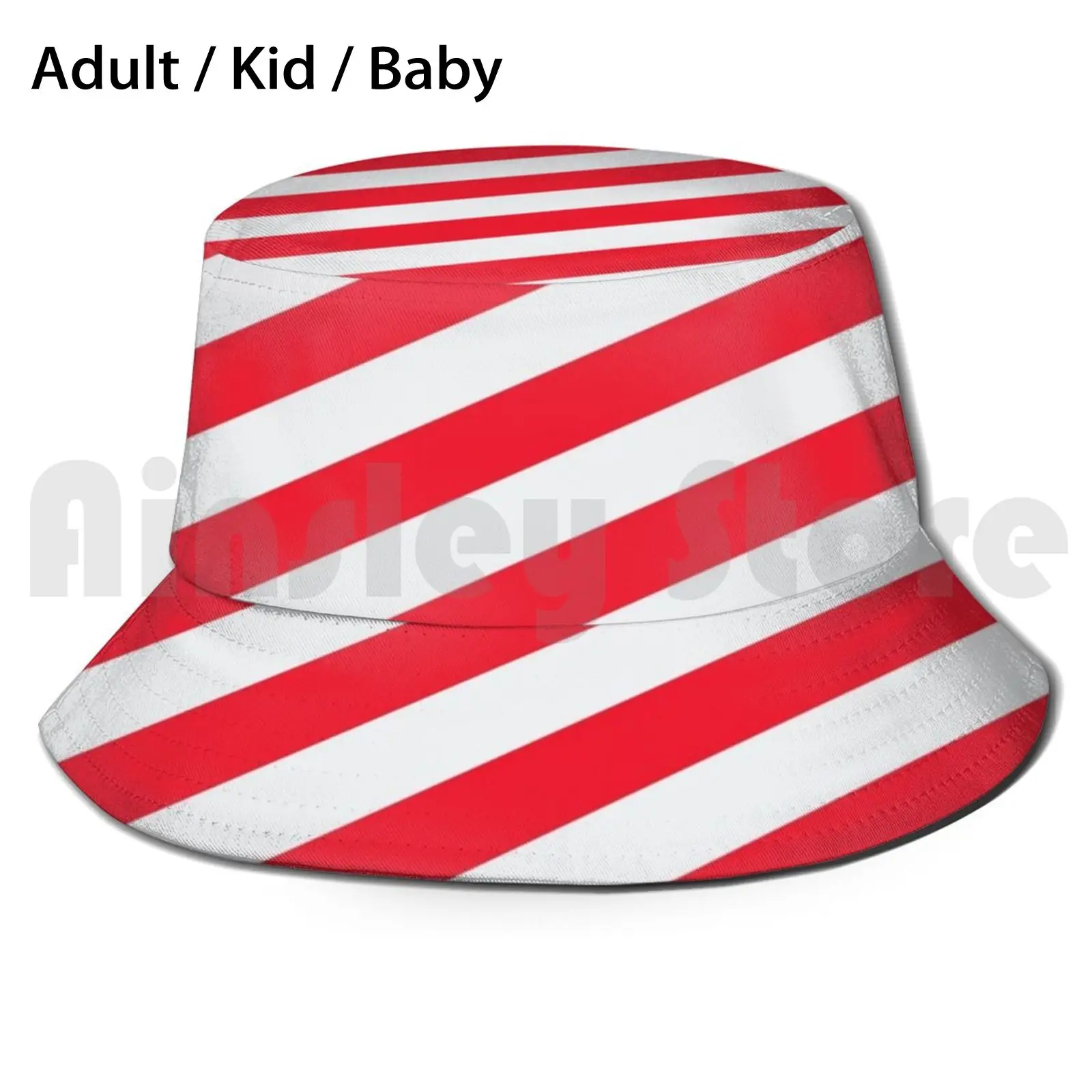 Red And White Angled Stripes Bucket Hat Adult kid baby Beach Sun Hats Gunners London Retro Classic Gooners England Football