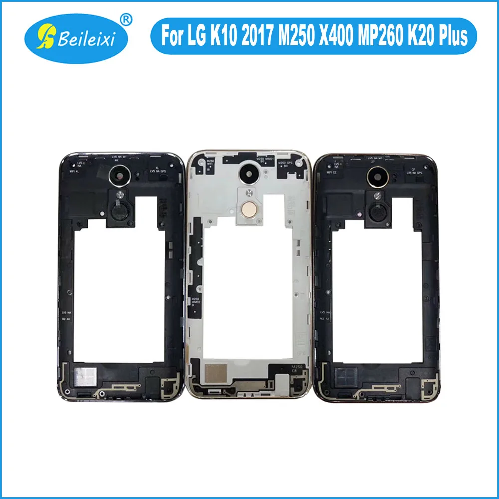 For LG K10 2017 M250 X400 MP260 K20 Plus VS501 M250N M250DS Rear Frame Back Plate Bracket Housing LCD Back Frame Cover