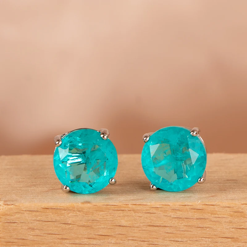 Cellacity-pendientes de plata de ley 2022 100% con piedras preciosas de turmalina Paraiba, joyería fina para fiesta de boda, regalo, 925