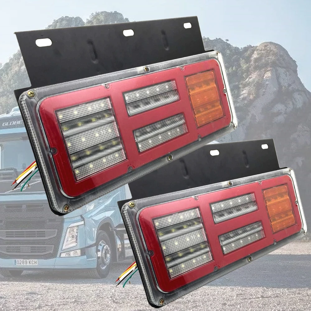 

2pcs 24V Car Truck LED Rear Tail Light Warning Lights Rear Lamps Tailight Parts for most truck trailers caravas UTE buses vans