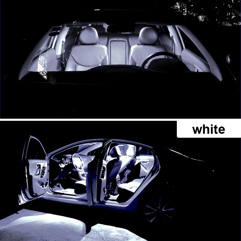 14 sztuk Canbus LED zestaw do oświetlenia wnętrza dla Ford Focus CC Cabrio Cabriolet Cabrio 2006 2007 2008 2009 2010 Dome Trunk Lamp