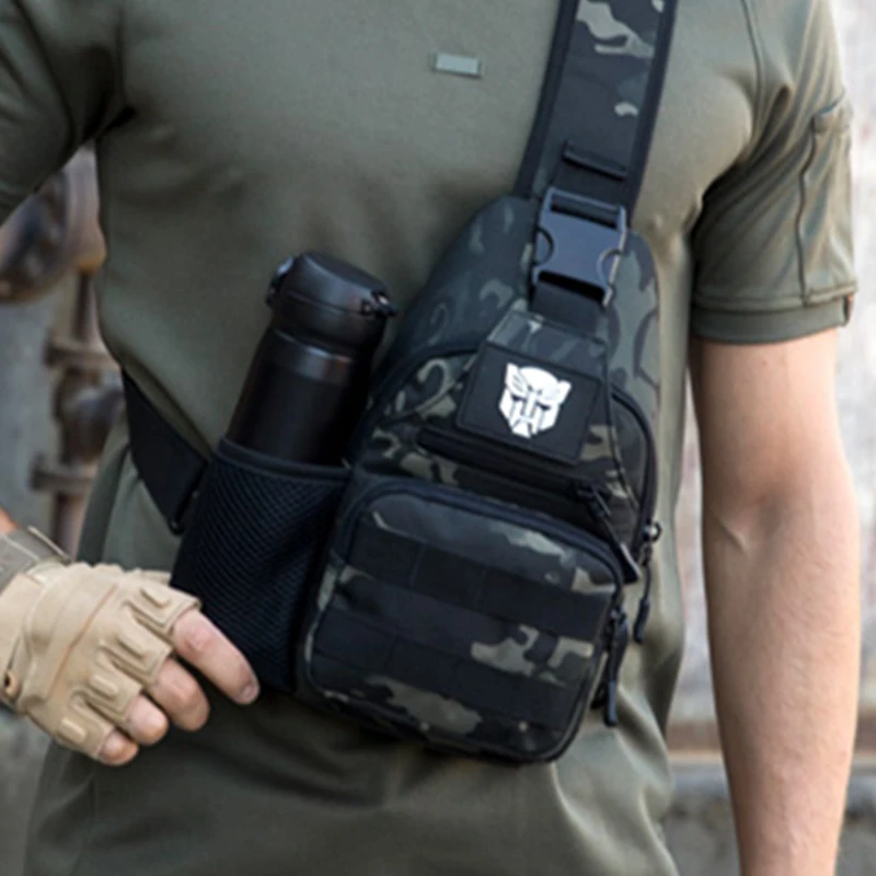 Tactical Shoulder Bag Travel Hiking EDC Molle Backpack Outdoor Trekking Camo Multicam Anti Theft Sling USB Charge Bag