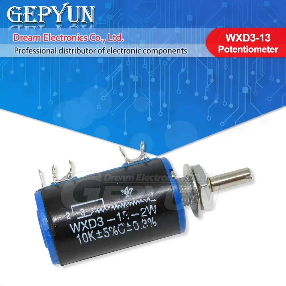 1 قطعة WXD3 WXD3-13 Wirewound Potentiometer1W 1K 2K2 3K3 4K7 10K أوم 100R 220R 470R 2.2K 3.3K 4.7K 1W