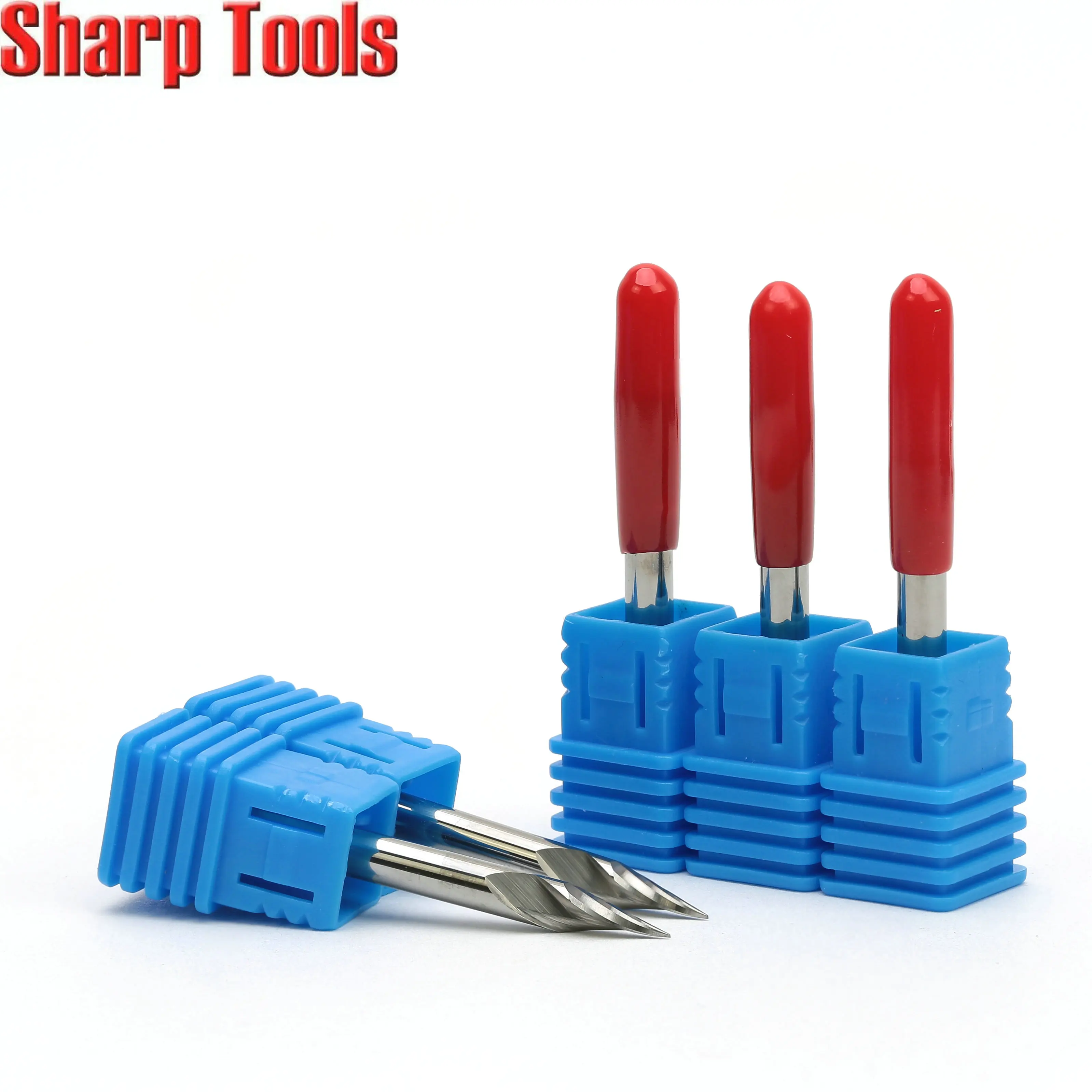0.2-0.5mm Tip 3.175*30 Angle V Carving 1 Flute Spiral Carbide Engraving Bits CNC Router Tools Grooving Milling Cutters for Metal