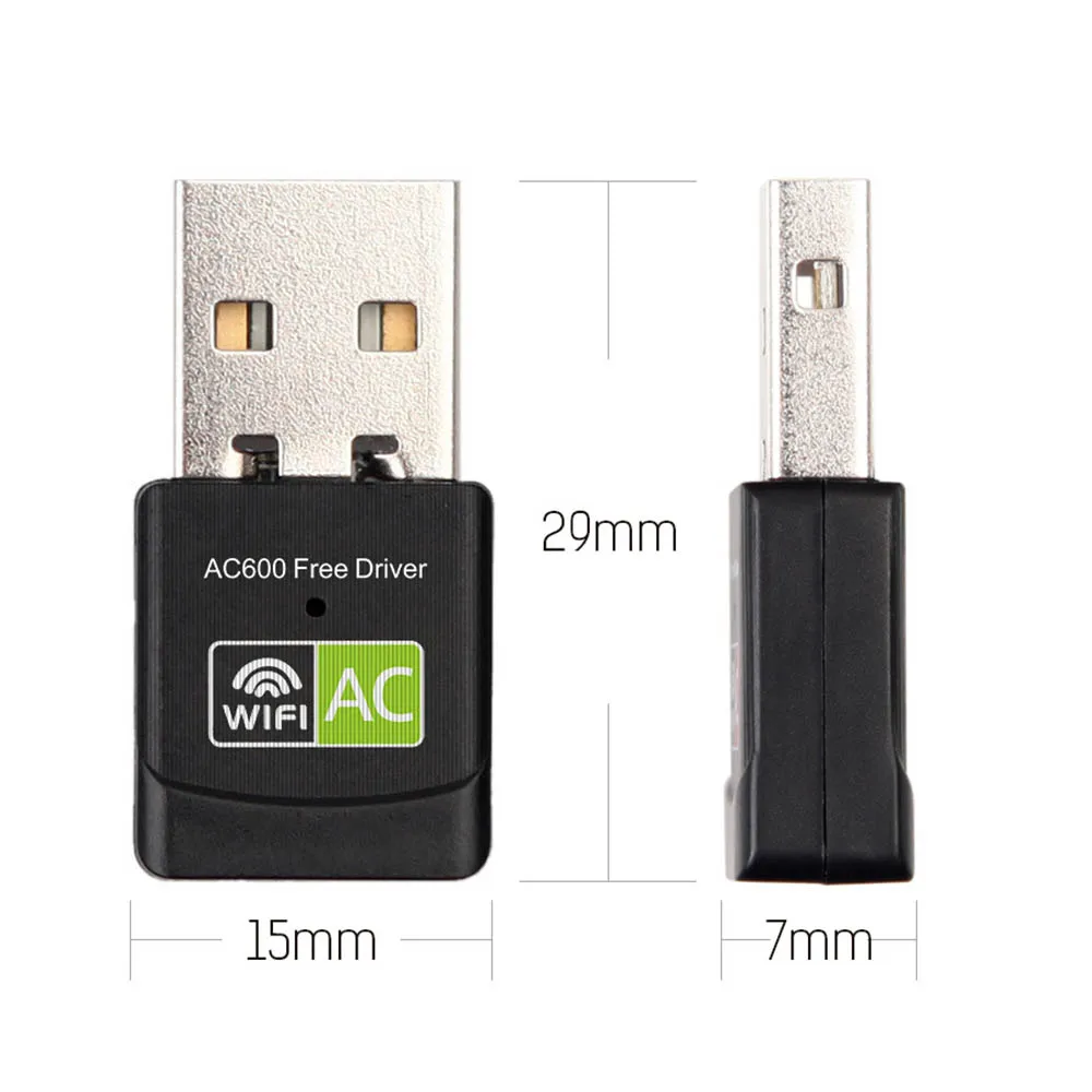 محول USB واي فاي لأجهزة الكمبيوتر ، جهاز استقبال Lan دونغل إيثرنت ، بطاقة الشبكة اللاسلكية ، 600Mbps ، 5Ghz ، 802.11AC