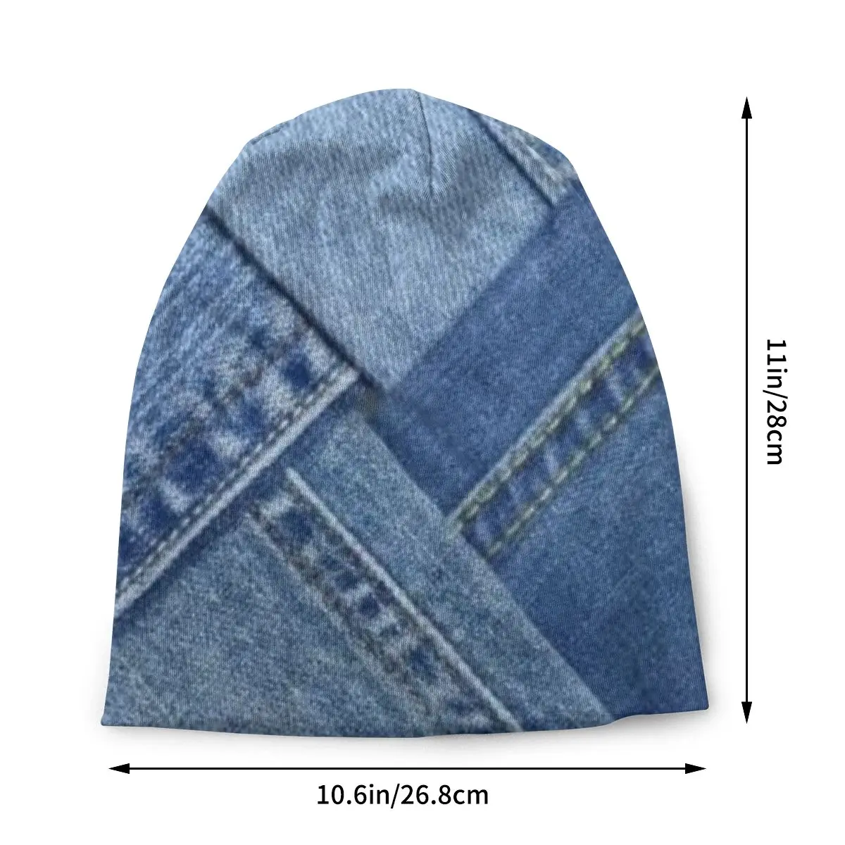 Imitation Denim Print Bonnet Hats Knit Hat Hip Hop Outdoor Skullies Beanies Hat Unisex Warm Dual-use Cap