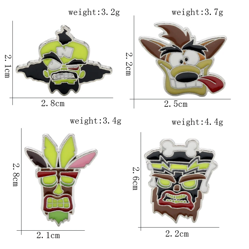 Cartoon Figure Brooch Crash Bandicoot Enamel Badge Pins Brooches Women Men Backpack Pins Woah Gift