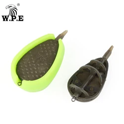 W.P.E 1pack Carp Fishing Method Feeder 30g/40g/50g/60g In-line Flat Feeder Mould Set Bait Thrower Lead Sinker CarpFishing Tackle