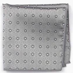 silver grey patterned pocket square with patterns handkerchief