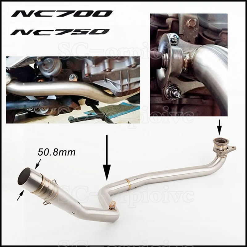 Motorcycle Exhaust Escape Decat Pipe Slip On For Honda NC700X NC700S NC750X NC750S NC 750 DCT 2012 - 2020 Front Middle link pipe