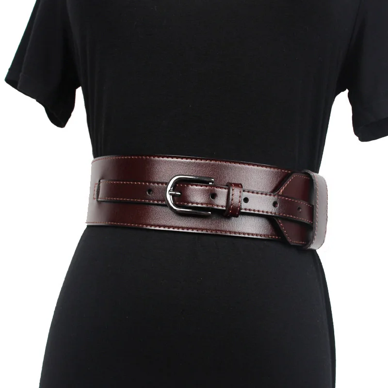 2020 New Designer Women's Wide Black Brown Genuine Leather Belt Body Harness Belts for Women Luxury Designer Brand Waistband