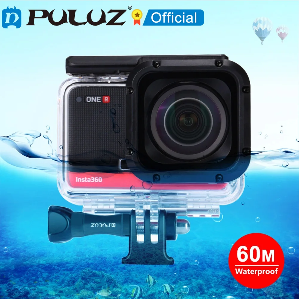 

PULUZ 60m Underwater Depth Diving Case Waterproof Camera Housing for Insta360 ONE R 1.0 inch Edition Diving Cover