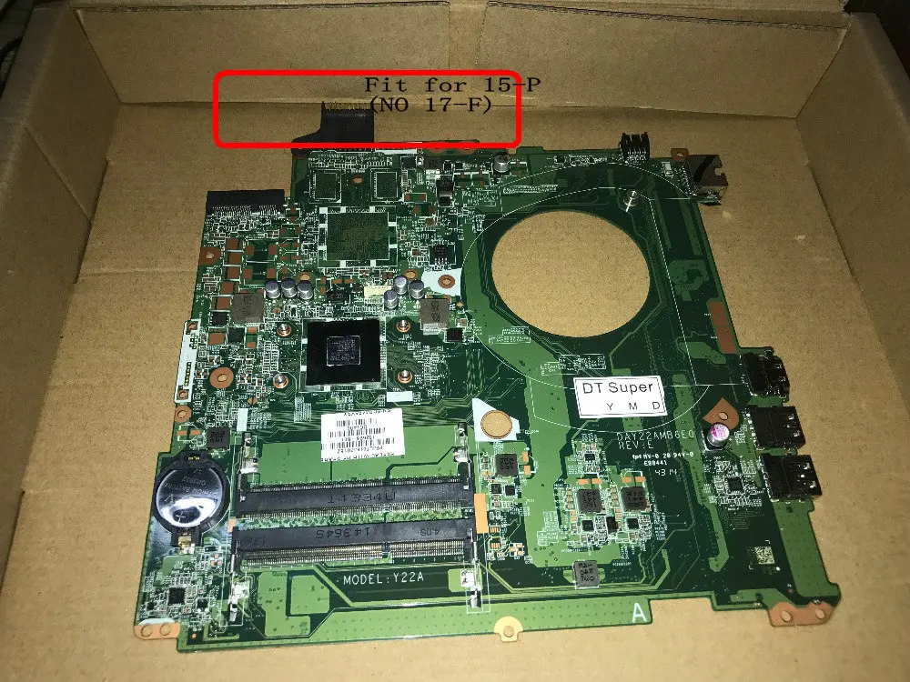 

FAST SHIPPING DAY22AMB6E0 REV : E MAINBOARD FOR HP PAVILION 15-P LAPTOP MOTHERBOARD WITH CPU E1-6010 (NO FIT 14-V)