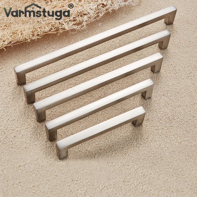 VARMSTUGA Cabinet Handles Drawer Knobs Kitchen Door Handles Aluminum Alloy Wardrobe Door Handles Brushed Modern Style Hardware